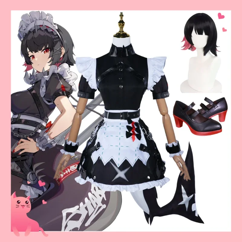 Ellen Joe Costume Cosplay Zenless Zone Zero Ellen Joe Cos Abito da donna Accessorio Outfit Ellen Joe Cos Parrucca Costumi di Halloween
