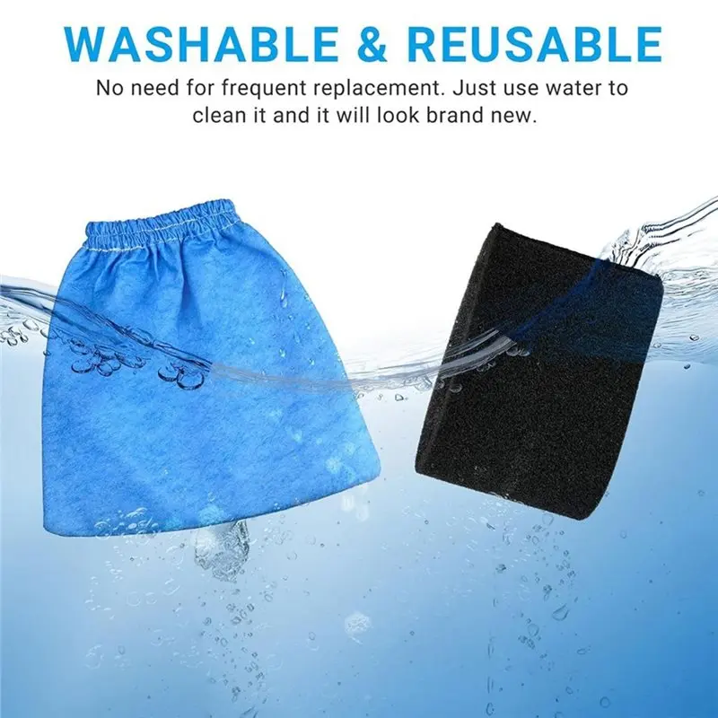 A83G-6 Pack VRC5 Filter Bags & 2 Pcs VFF51 Foam Filters Kit For Vacmaster Most 4 To 16 Gallon Wet/Dry Vacuum, Part VRC51