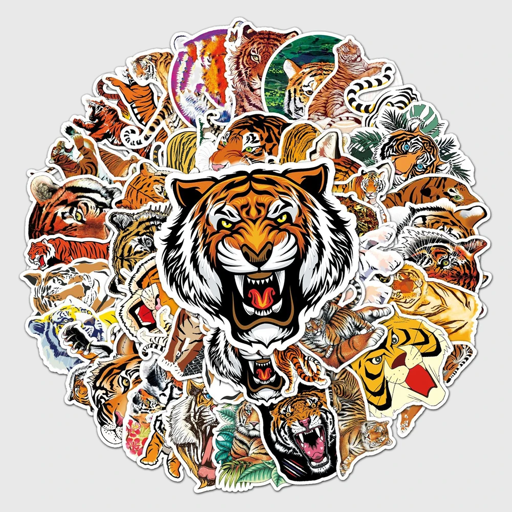 10/30/50 Pcs Tiger Creative Fashion DIY Stickers Kid Graffiti Suitcase Phone Luggage Car Laptop Guitar Toys Waterproof Stickers