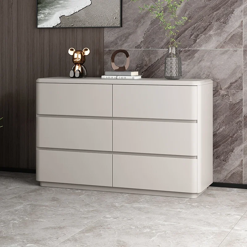 Drawer wooden dresser, bedroom living room storage solid wood building wide top multi-color environmental protection