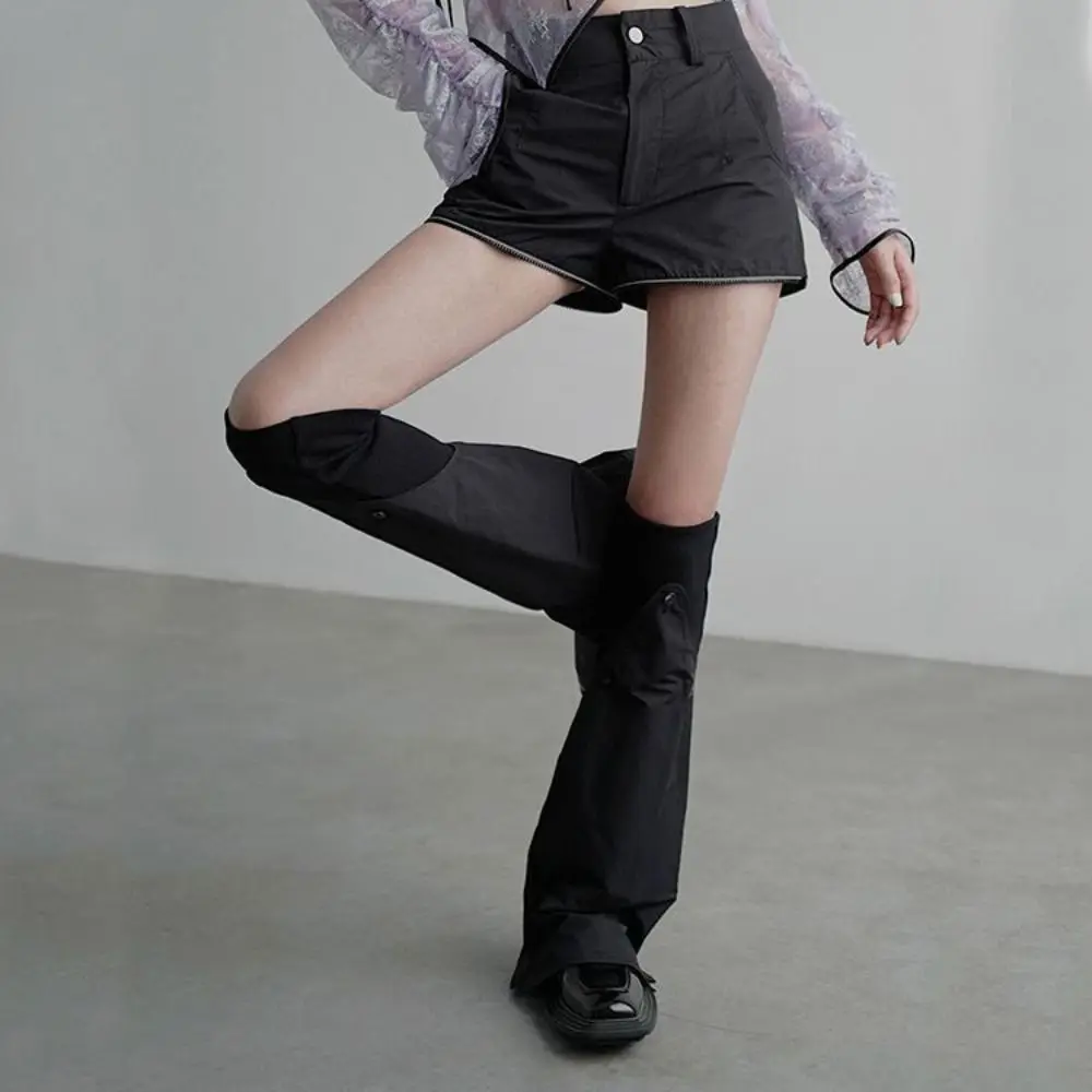 

Patchwork Knee High Leg Warmers Locomotive Style Punk Stockings Women Y2K Over-knee All Match Bell-bottoms Socks Autumn