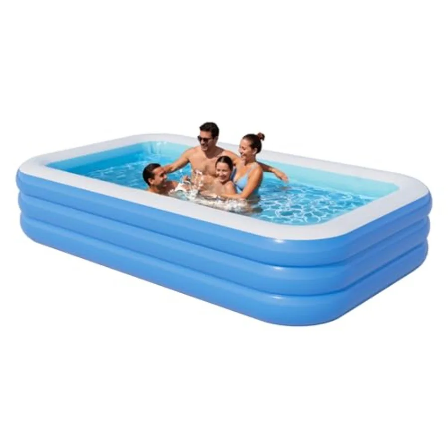 Inflatable Pool for and Adults, Blow Up Pools, Rectangular Family Swimming Pool