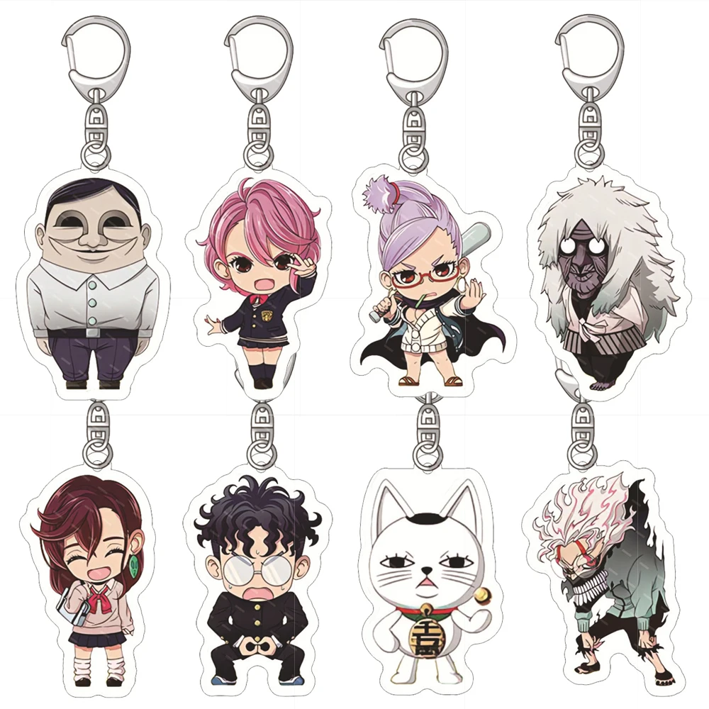 Anime Dandadan Ayase Momo Acrylic Keychain Figures Takakura Ken Miko Cosplay Bag Pendant Keyring Jewelry Accessories Fans Gifts