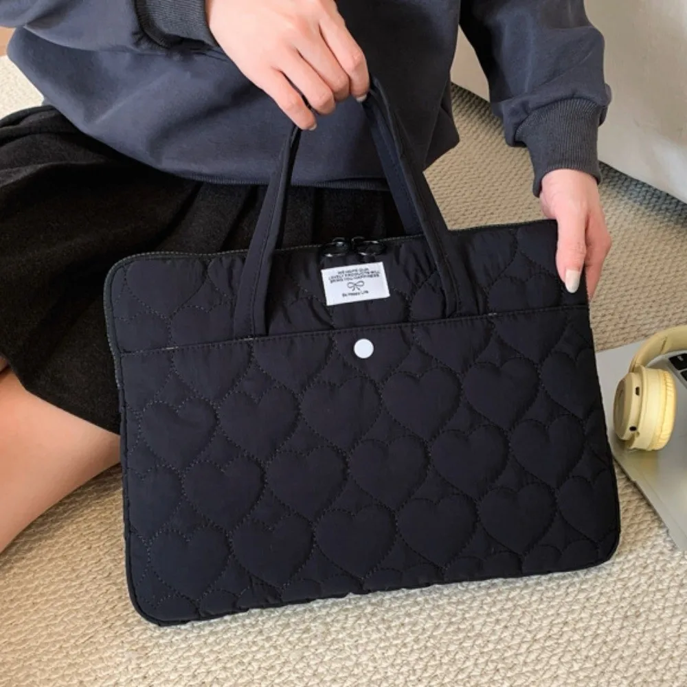 Stylish Handle Style Laptop Sleeve Portable Sweet Computer Handbag Simple Lightweight Laptop Bags Women/girl