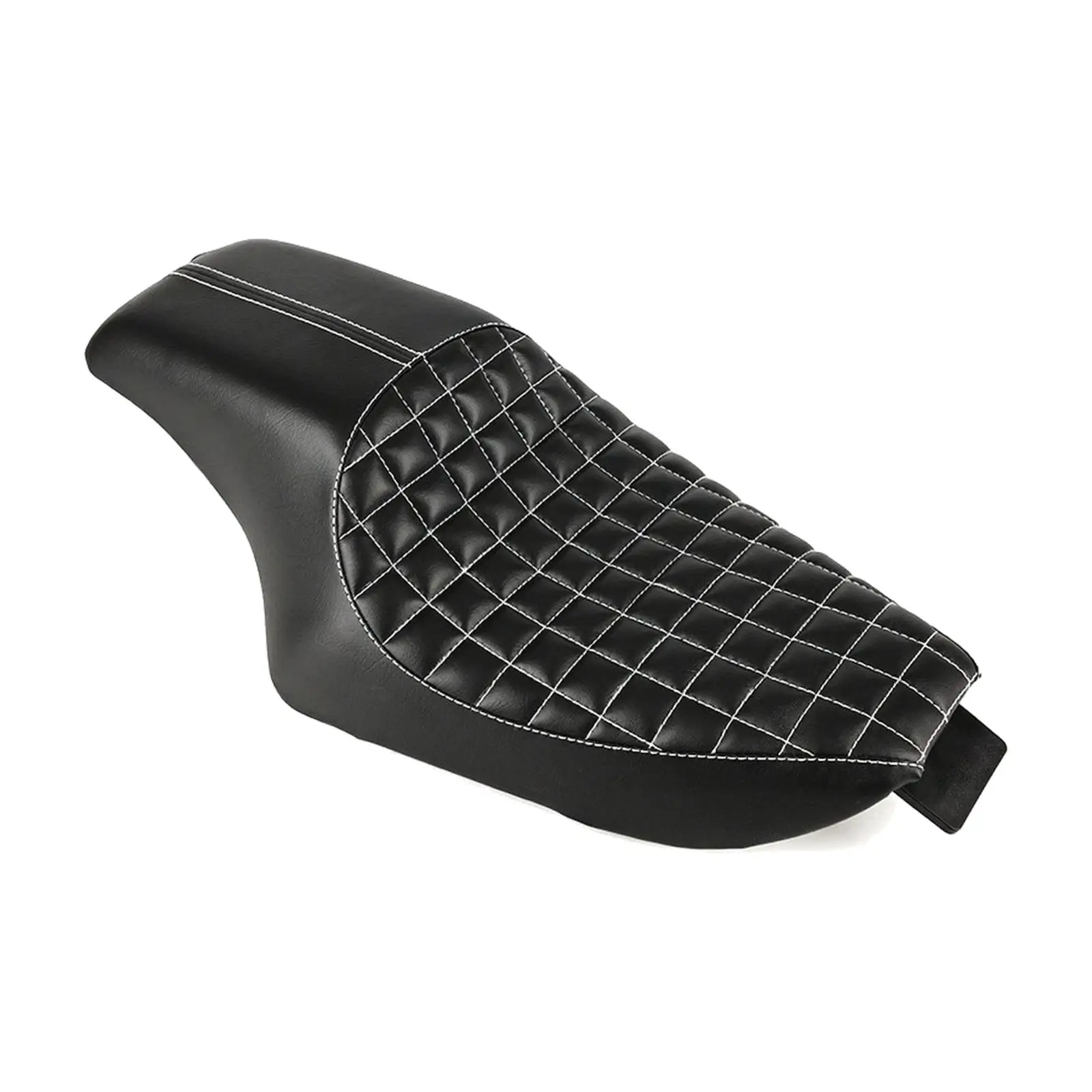 Motorcycle Solo Seat Black One-Piece Single Seat with Mounting Tab Soft Contoured Padded Motorcycle Seat for Everyday Rides,