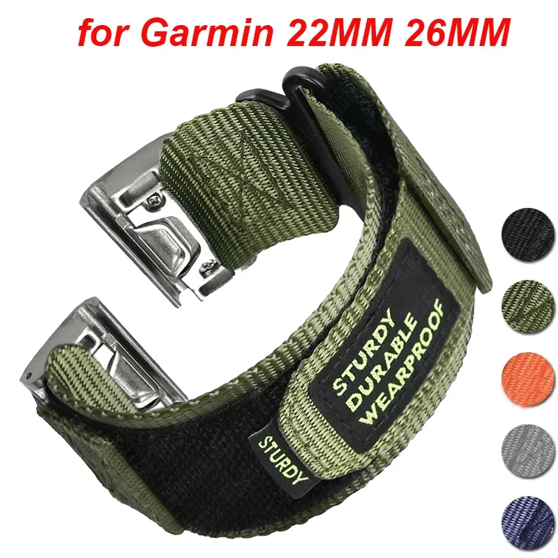 Sports Nylon Loop band for Garmin Watch Tactix 7Pro Fenix 7X 6X 7 5 6 Pro 5X Plus 3 3HR Bracelet for Garmin Band 26mm 22mm Strap