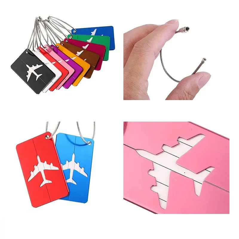 

Багажная бирка из алюминиевого сплава, металлическая багажная бирка для самолета, бирка для регистрации лифта, внешний держатель для идентификационных карт для путешествий