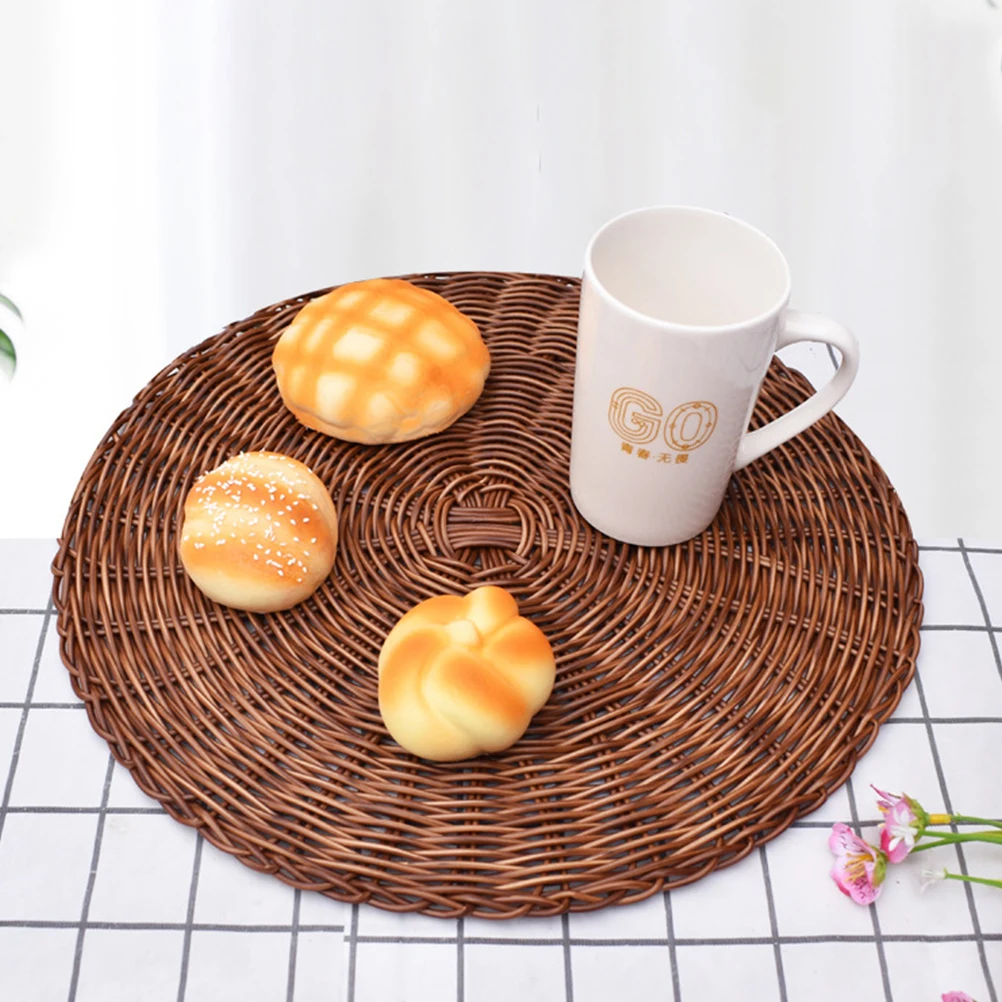 

8 Round Placemats Heat Resistant Dining Mats Plates Set Table Decor Country Style Durability Smooth Surface Fine
