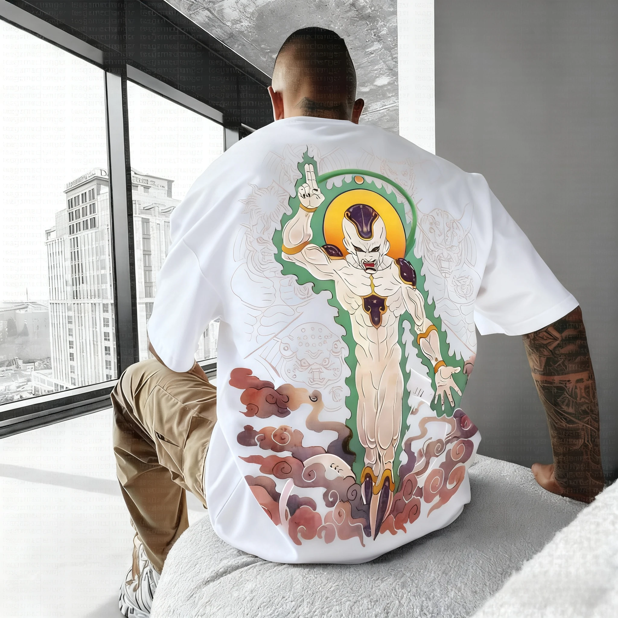 2026 لعبة دراغون بول أنيمي جوكو مطبوعة القطن الخالص قصيرة الأكمام بانداي فضفاض رياضي الرجال والنساء تي شيرت برقبة مستديرة #4