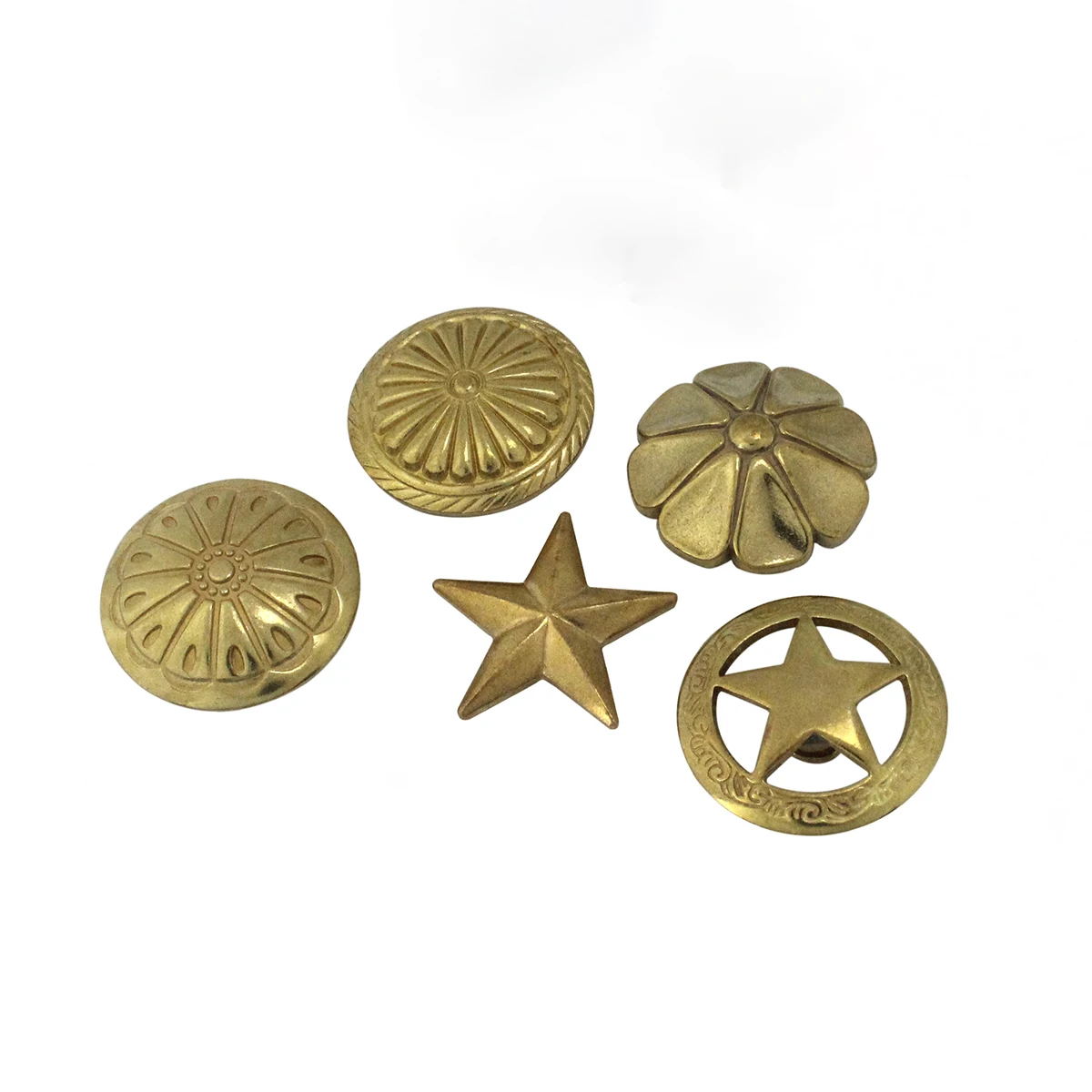 1pcs Brass Screwback Conchos Rivets Flower Star Decorative Buttons for Leather Craft Wallet Bag Saddle Belt Decor