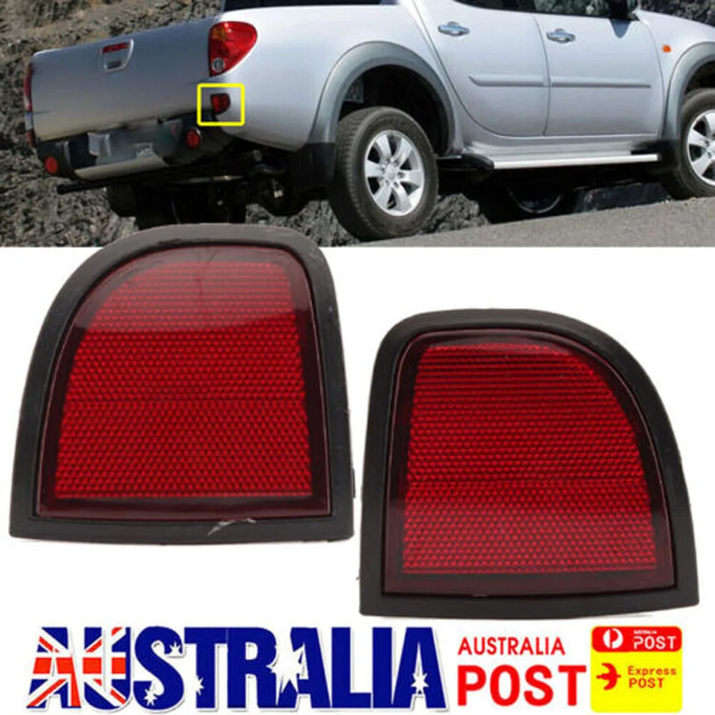 Left Right Rear Bumper Light Reflector for Mitsubishi Triton ML MN L200 05-15 Car Replacement Accessories