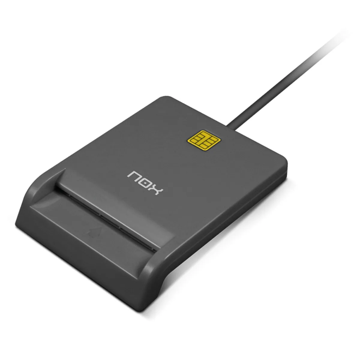 NOX Lector Tarjeta Electrónico Citizen -Compatible con Cartão de Cidadão (Portugal) y DNI Electrónico (España). Conexión USB 2.0, Dimensiones 65x85x18mm, Color Negro