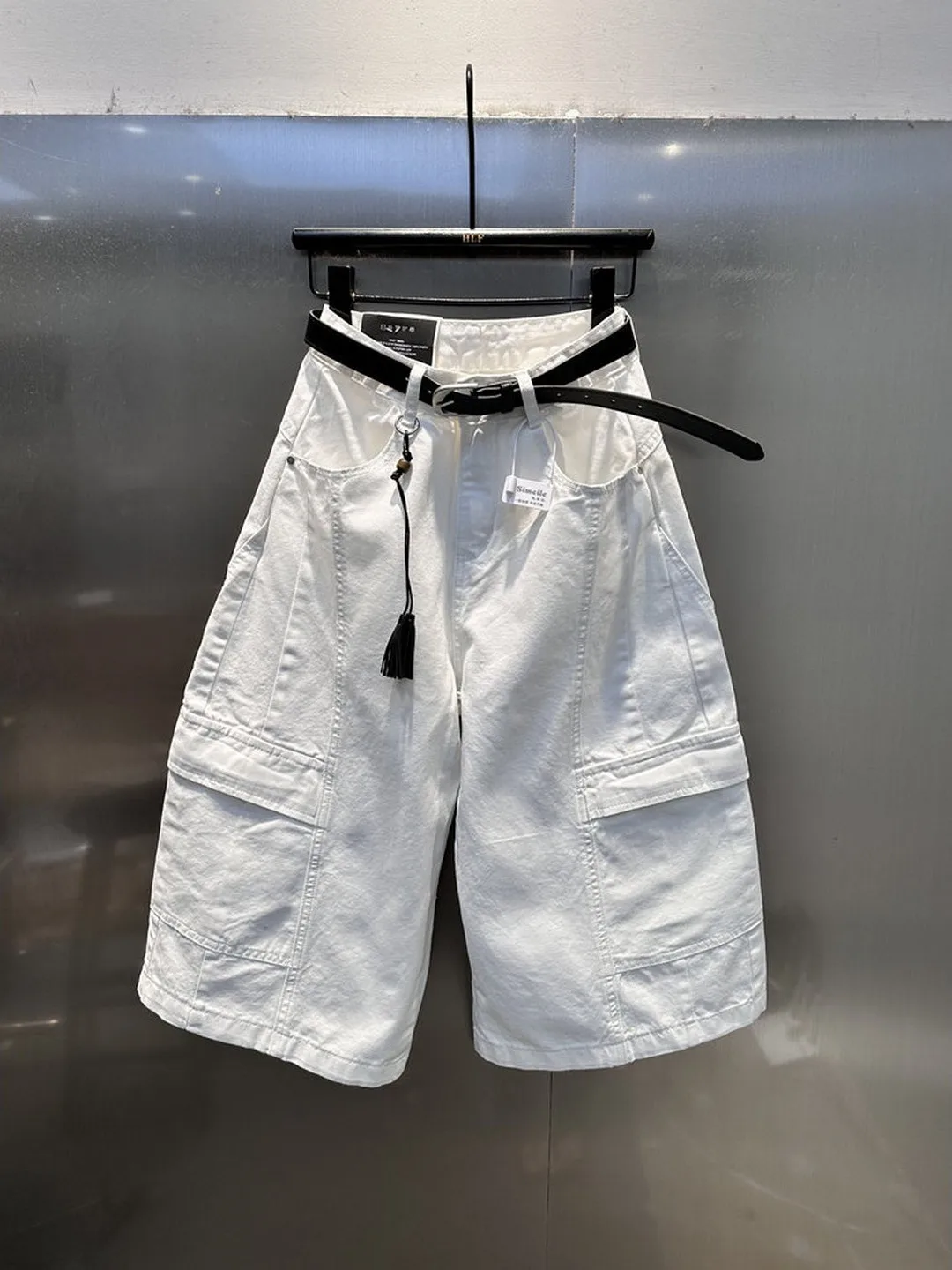 

Retro Casual Fashionable Large Pocket Design Workwear Denim Pants Women Stylish Versatile Wide Leg High Waist Summer New