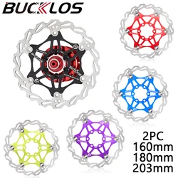 2PC BUCKLOS Bicycle Floating Rotor 160/180/203MM Road Mountain Bike Brake Disc Durable Bicycle Hydraulic Disc Brake Rotor 1PC
