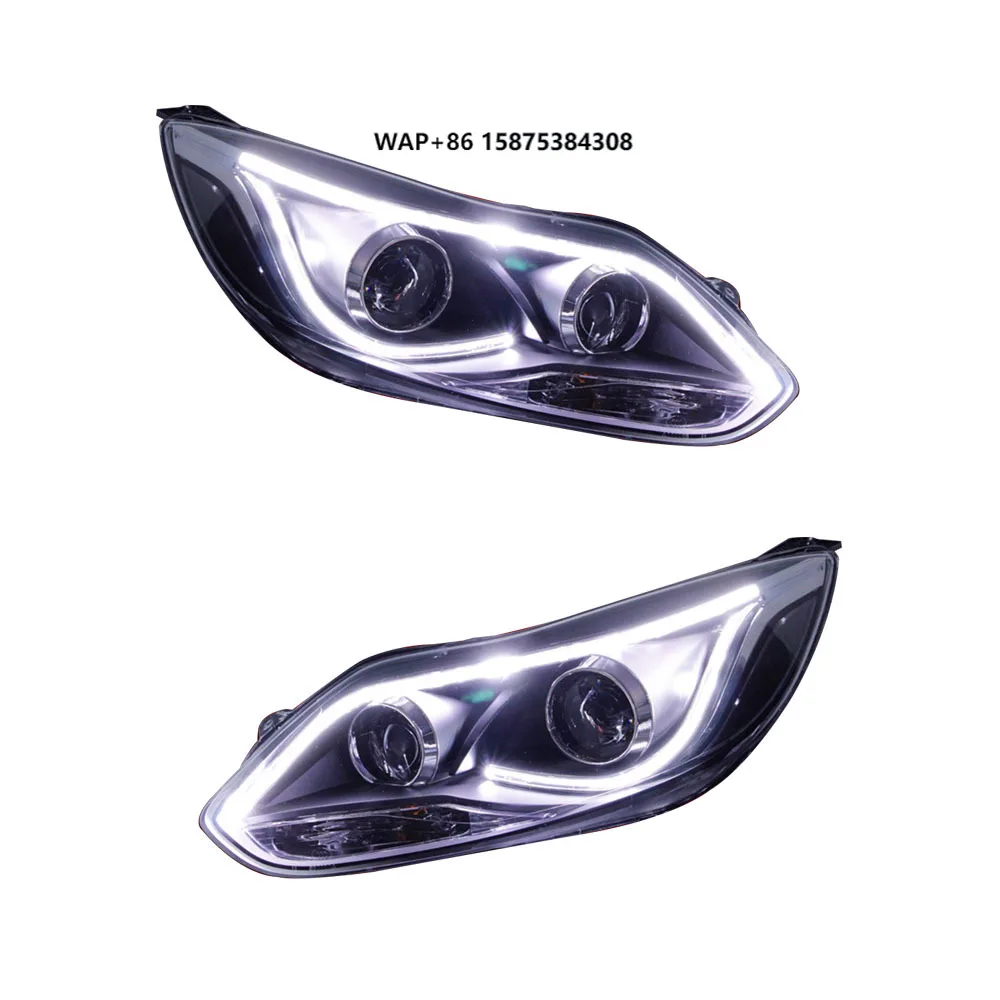 LED DRL Dynamic Turn Signal Head Light Assembly for Ford Focus Car Headlight 2012-2014  Auto Accessories