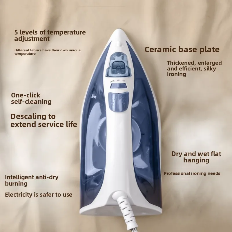 Handheld steam iron, old-fashioned household iron, small tailor shop iron, for both dry and wet ironing.