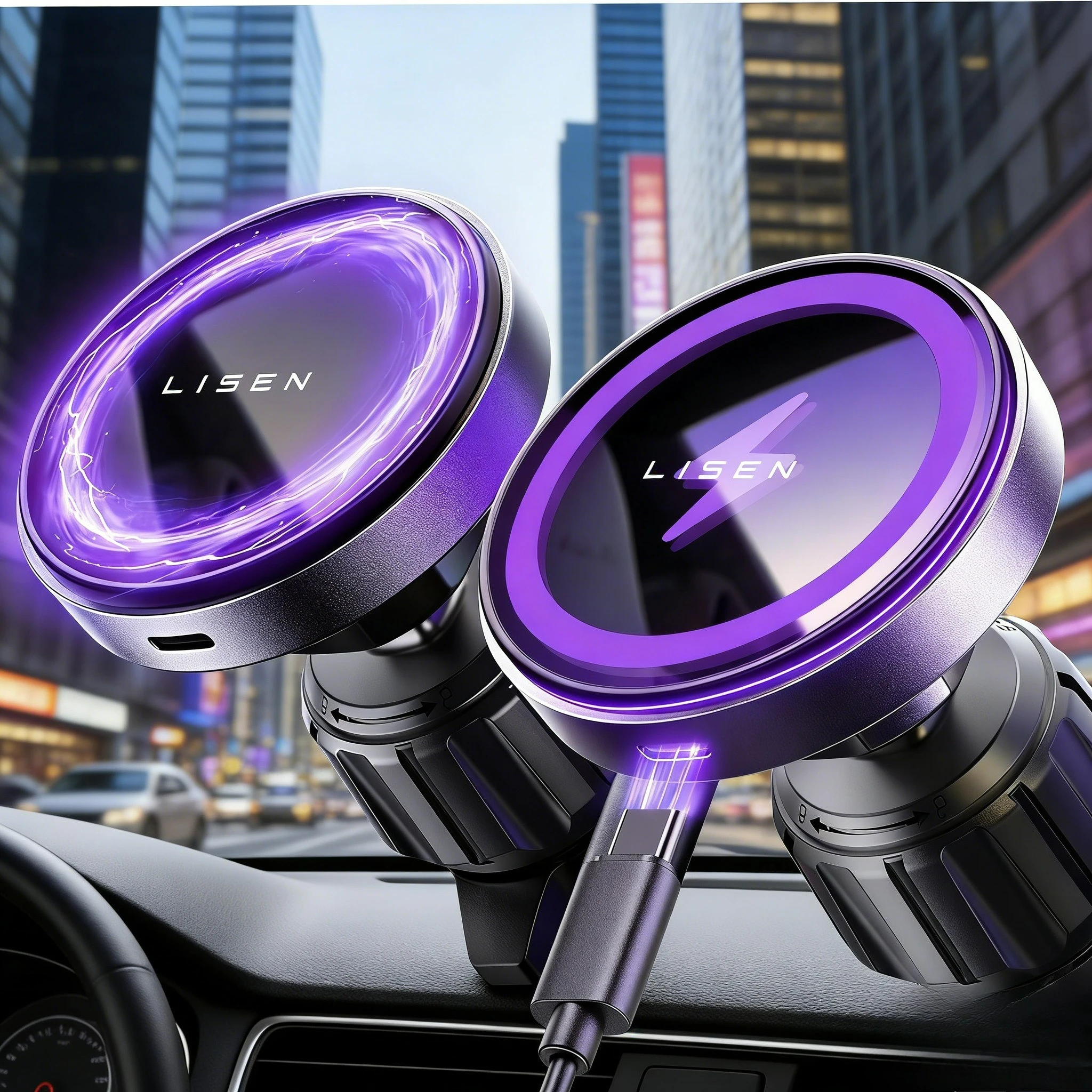 

LISEN 2026 New 15W Magnetic Car Phone Holder Wireless Fast Charging Mount for Air Vent Charger iPhone 17 16 15 14 Pro Max