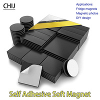 20PCS Rubber Magnetic Sheets Square Self Adhesive Magnet Office Refrigerator Flexible Magnetic Sticky Stickers For Home Decor