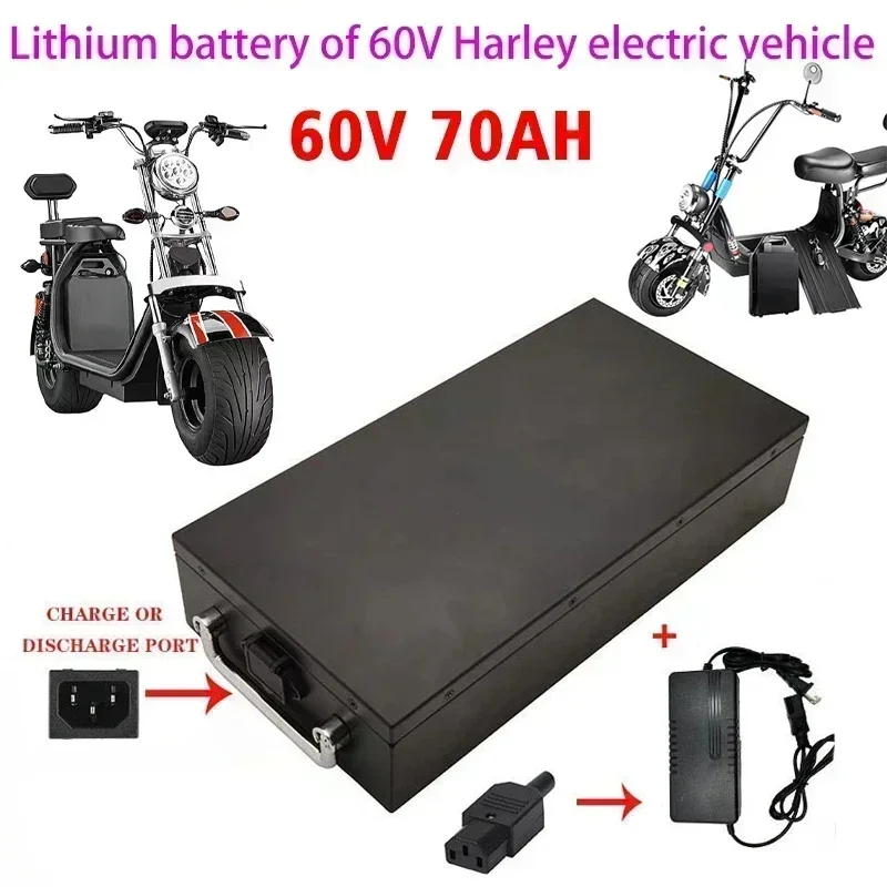 60V 40ah Electric Scooter, Suitable for 250W~1500W Motorcycles/tricycles/bicycles Waterproof Lithium Battery+67.2V Charger