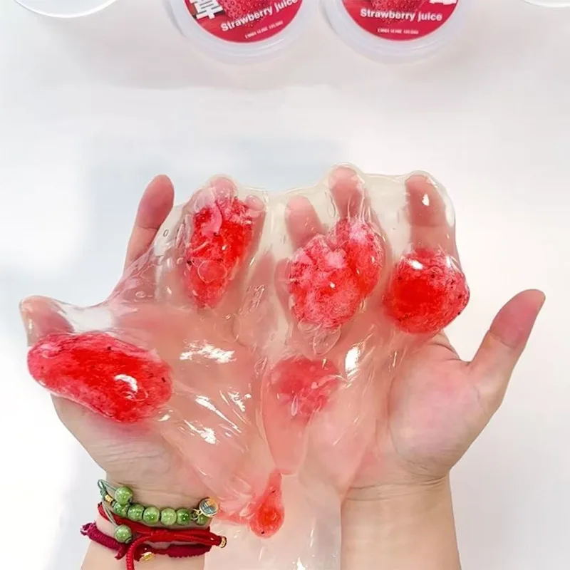 300ml Large Slime Decompression Crystal Mud Simulated Fruit Juice Decompression Pinching Soft And Relaxed Pinch Relieve Pressure