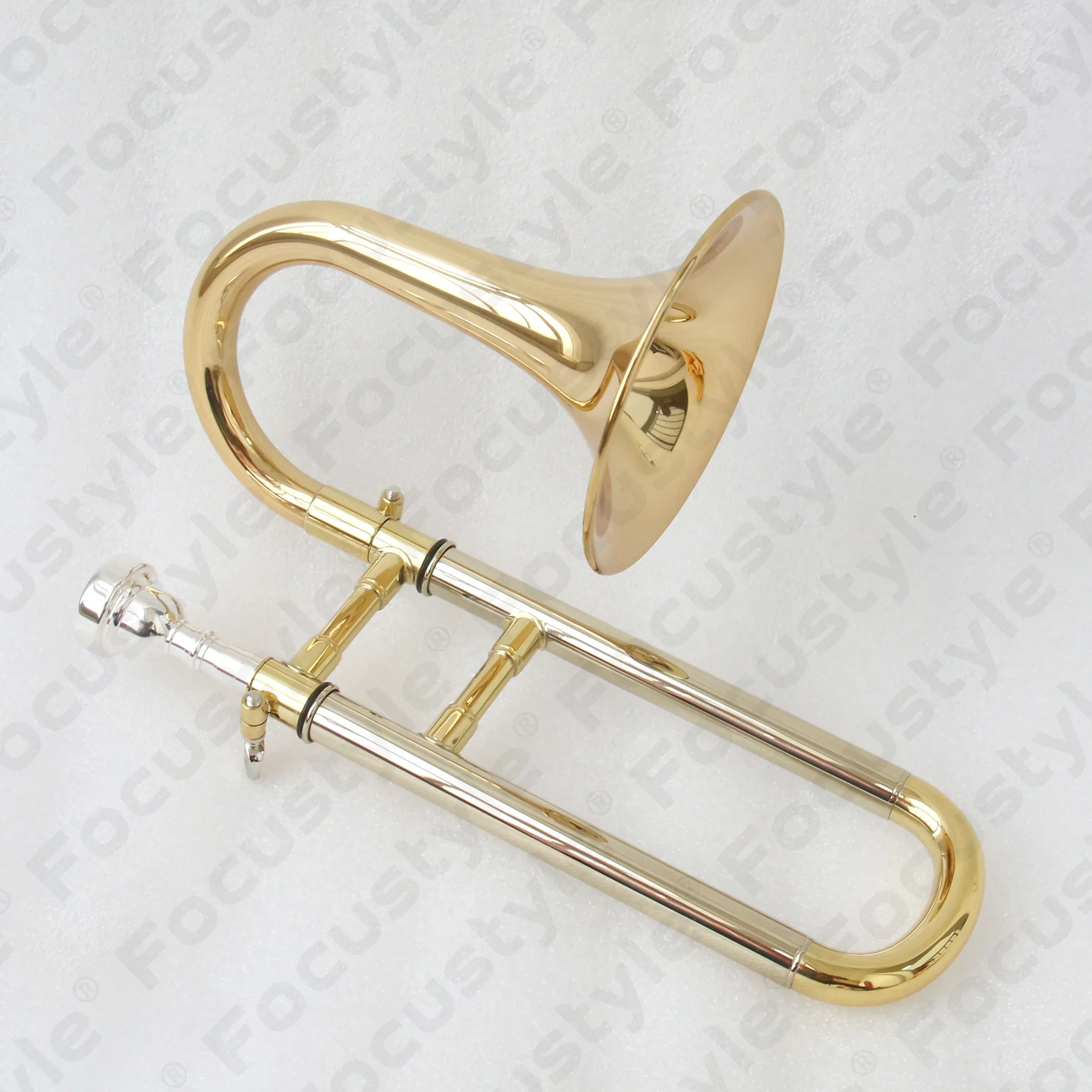 Chinese Brasswind Instruments Piccolo Trombone Handmade Trombon Profesional Good Quality Gold Lacquered Trombone