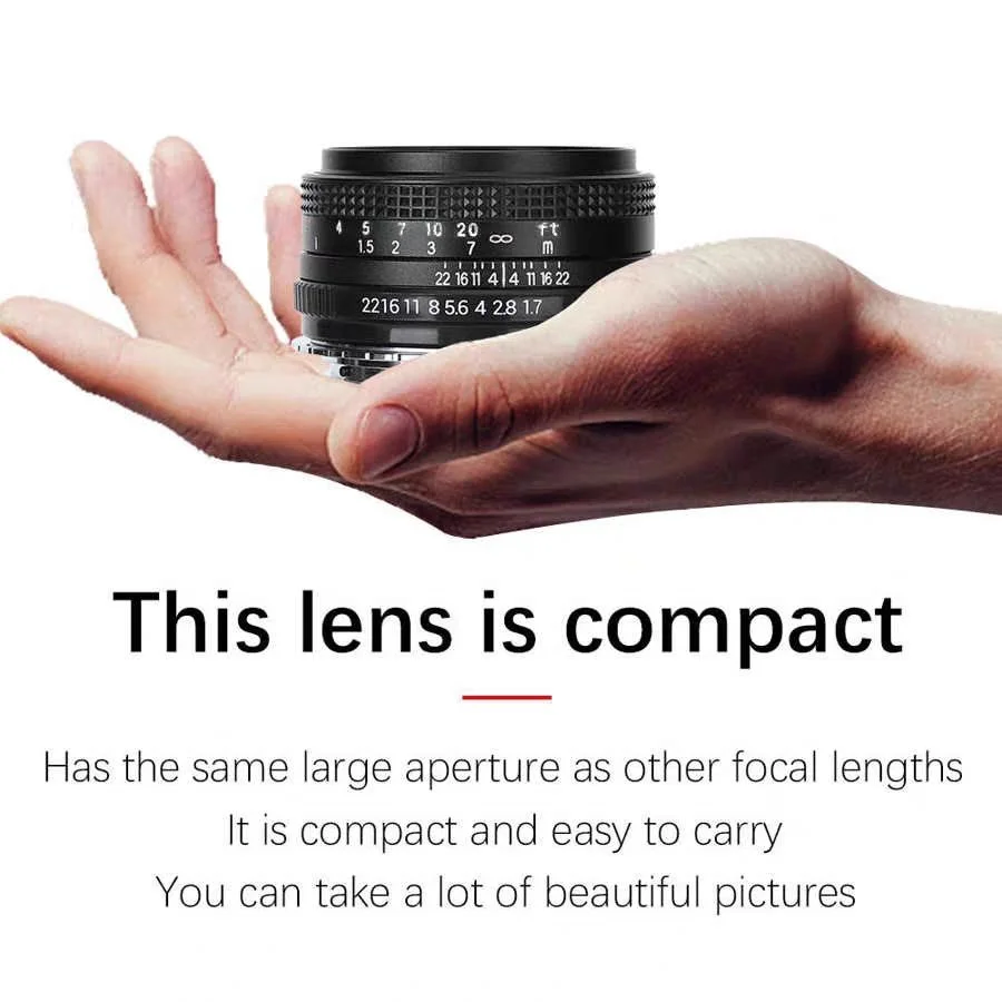 50mm F1.7 Large Aperture Standard Prime Full Frame Portrait Manual Focus Lens for Canon EOS PK M42 SLR camera