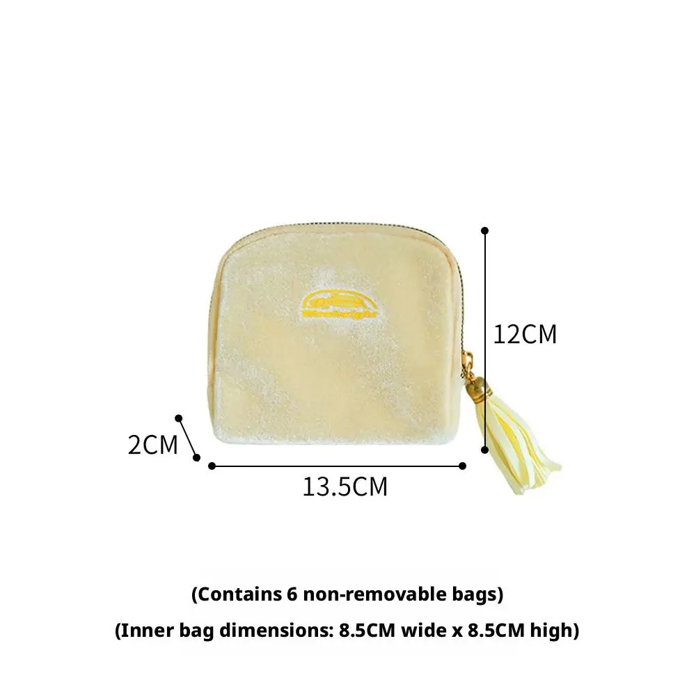 Velvet Jewelry Organizer Bag Multi Layers Tassel Pull Jewelry Storage Pouch Compact Satin Lining Travel Jewelry Case