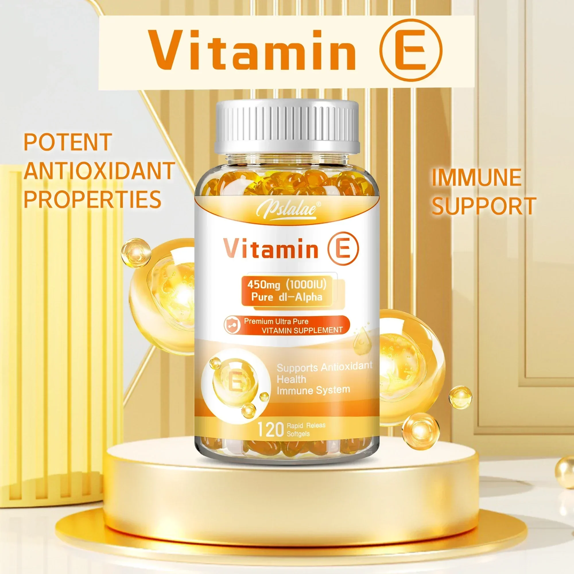 Vitamin E - Supports Skin, Hair, Nail, Immune and Eye Health and Boosts Immunity