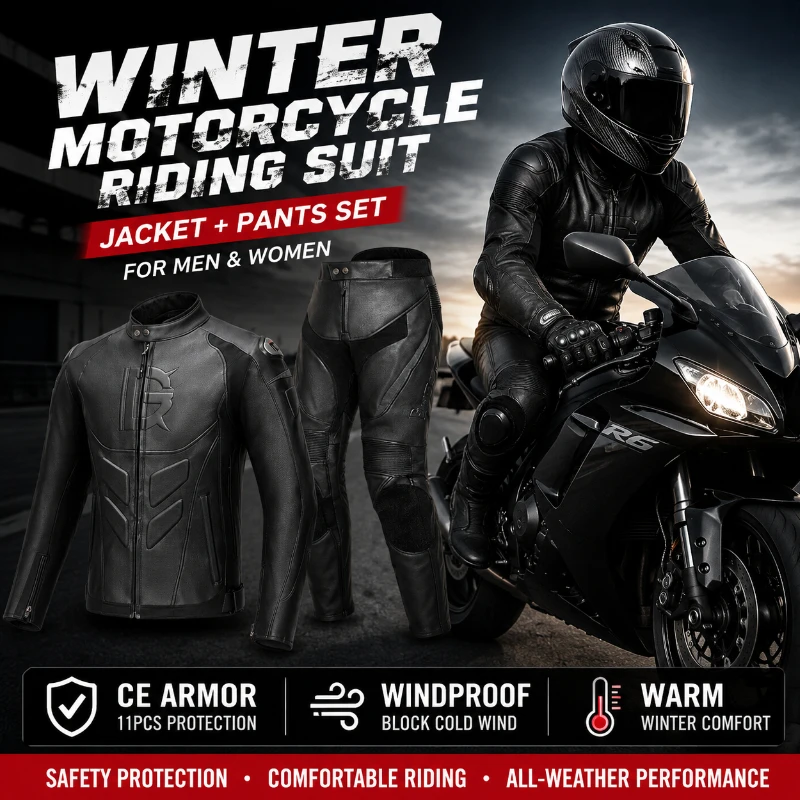 Motorcycle Gear For Winter - Motorcycle Riding Suit Winter Leather Jacket