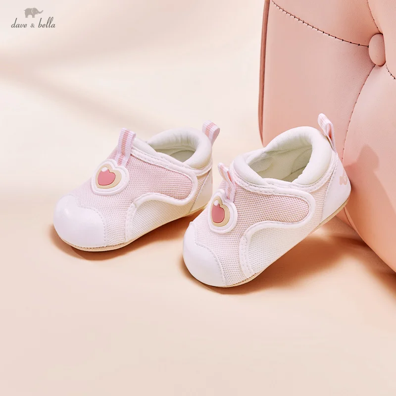 Dave Bella Pink Newborn Baby Shoes Boys Girls Shoes Soft Sole Non-slip First Walker Spring Autumn Toddler Shoes DB1250936