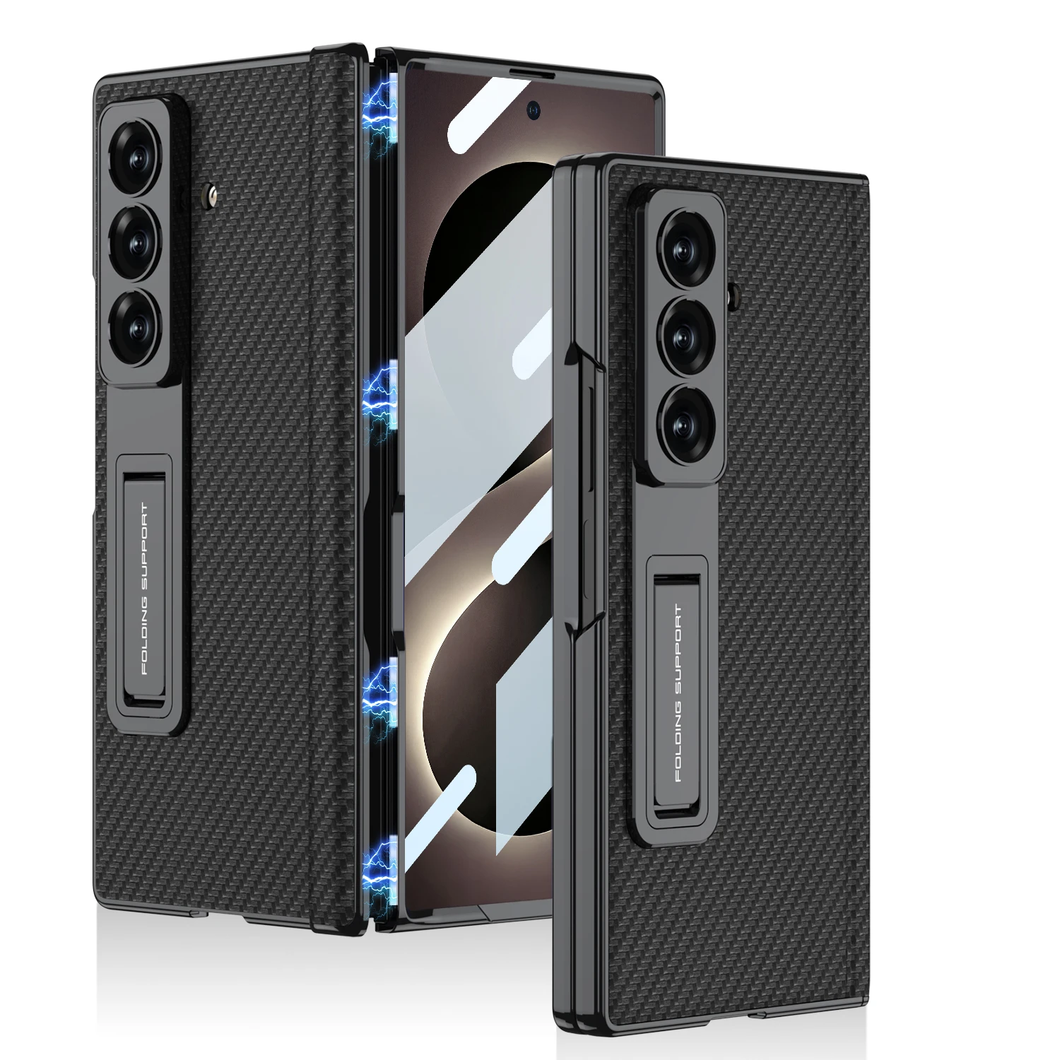 For Samsung Galaxy Z Fold 8 Ultra Case Luxury Leather Skin-Friendly With Tempered Film Folding Shockproof Back Cover Accessories