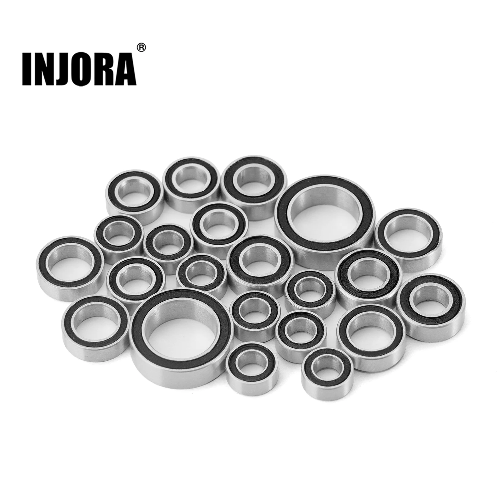 INJORA 22PCS Steel Sealed Bearing Kit for 1/18 RC Crawler TRX4M Upgrade Parts (4M-03)