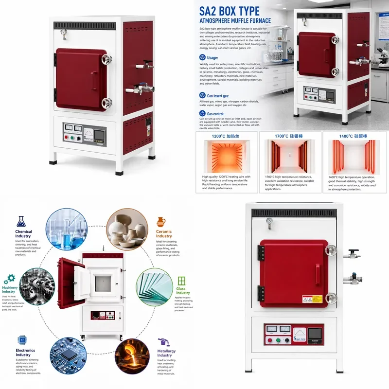 for Laboratory Atmosphere Controlled Muffle Furnace 1200C Gem Heating Sintering Rare Gas Sintering Furnace