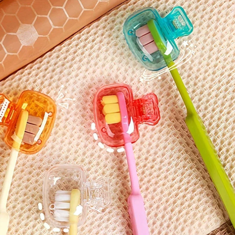 3/5/1PCS Portable Toothbrush Head Cover Clips Plastic Dustproof Head Protector Cap Travel Hiking Camping Bathroom Accessories