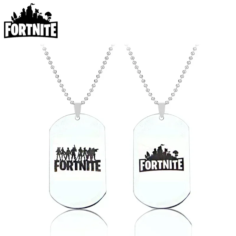 Fortnite Anime Necklace Stainless Steel Hang Tag Necklace Metal Crafts Fashion Pendant Accessories Dropshipping