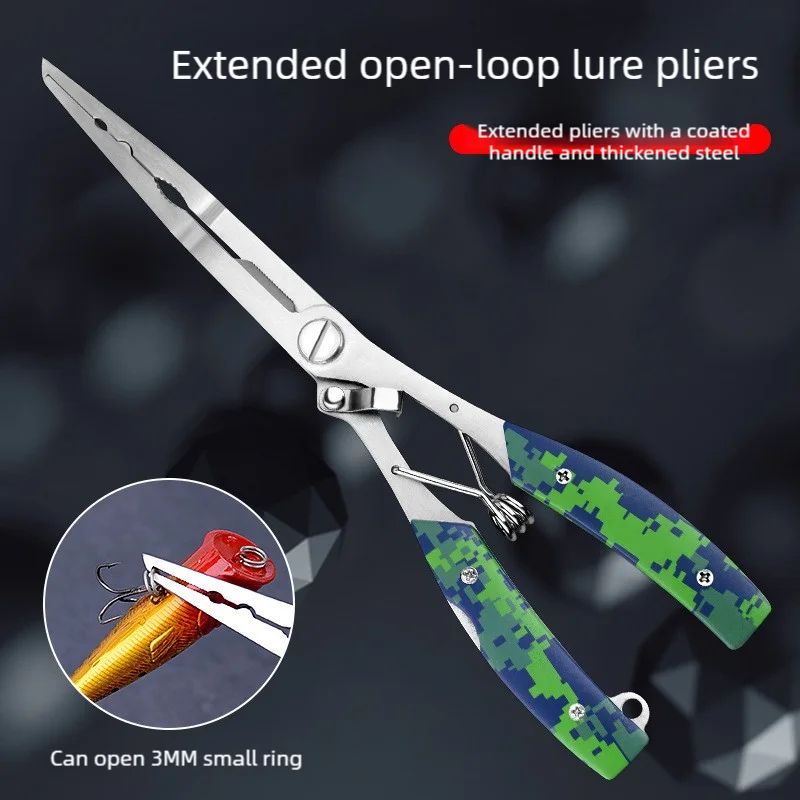 Dopamine Color Long Nose Fishing Pliers, Multifunctional Lure Pliers, Hook Remover, Line Cutter & Fish Gripper for Outdoor Fishi