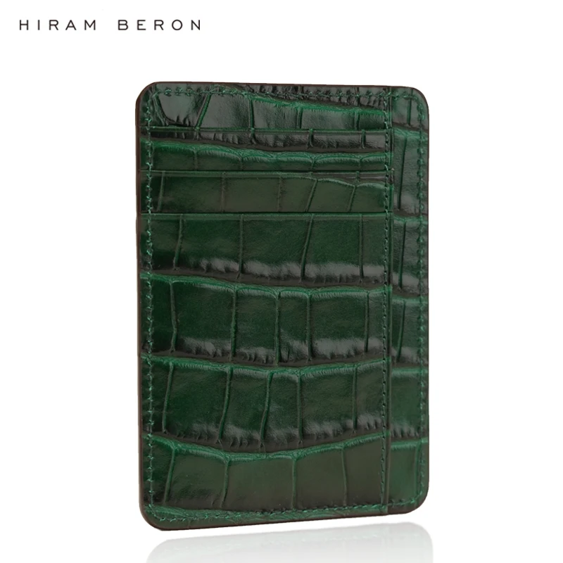 Custom Name Italian Cow Leather Embossed Croco Case for Air Tag Card Holder Wallet Gift for Friend Dropship Wholesale