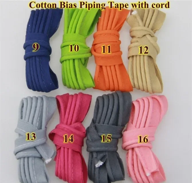 Cotton Bias Cord Tape Flange Piping Trim  Binding Covered Insertion Tap Upholstery Sewing Textile Piping Tape 12mm,1/2\