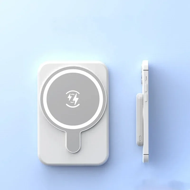 

New magnetic wireless charging mini power bank, lightweight, compact and portable, 5000mAh portable power bank Electric brush T
