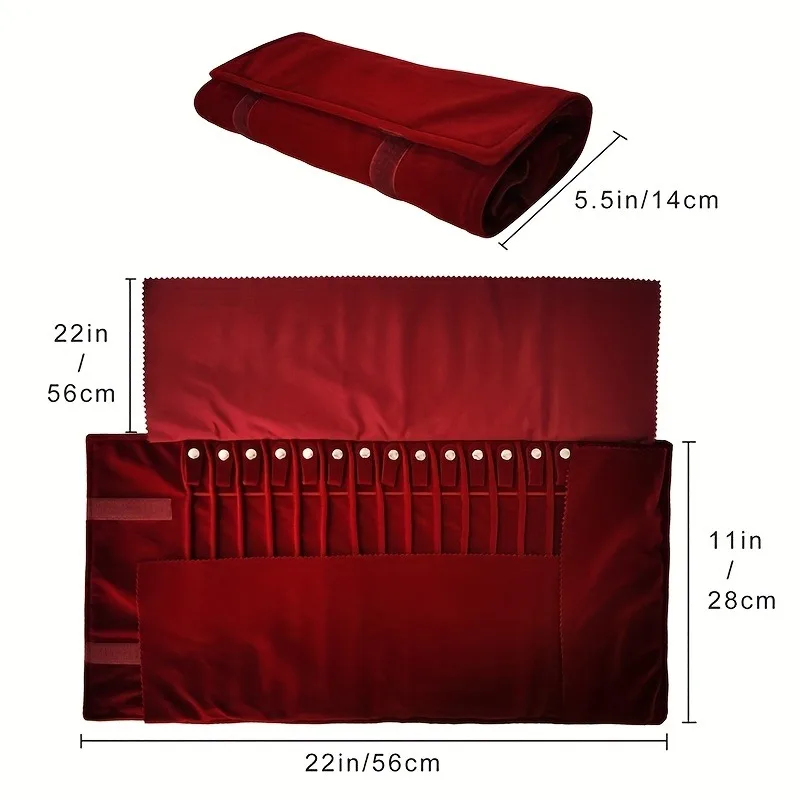 Simple Jewelry Display Bag Dark Red Fiber Material Jewelry Storage Bag Can Hold Necklaces And Jewelry Display Tools