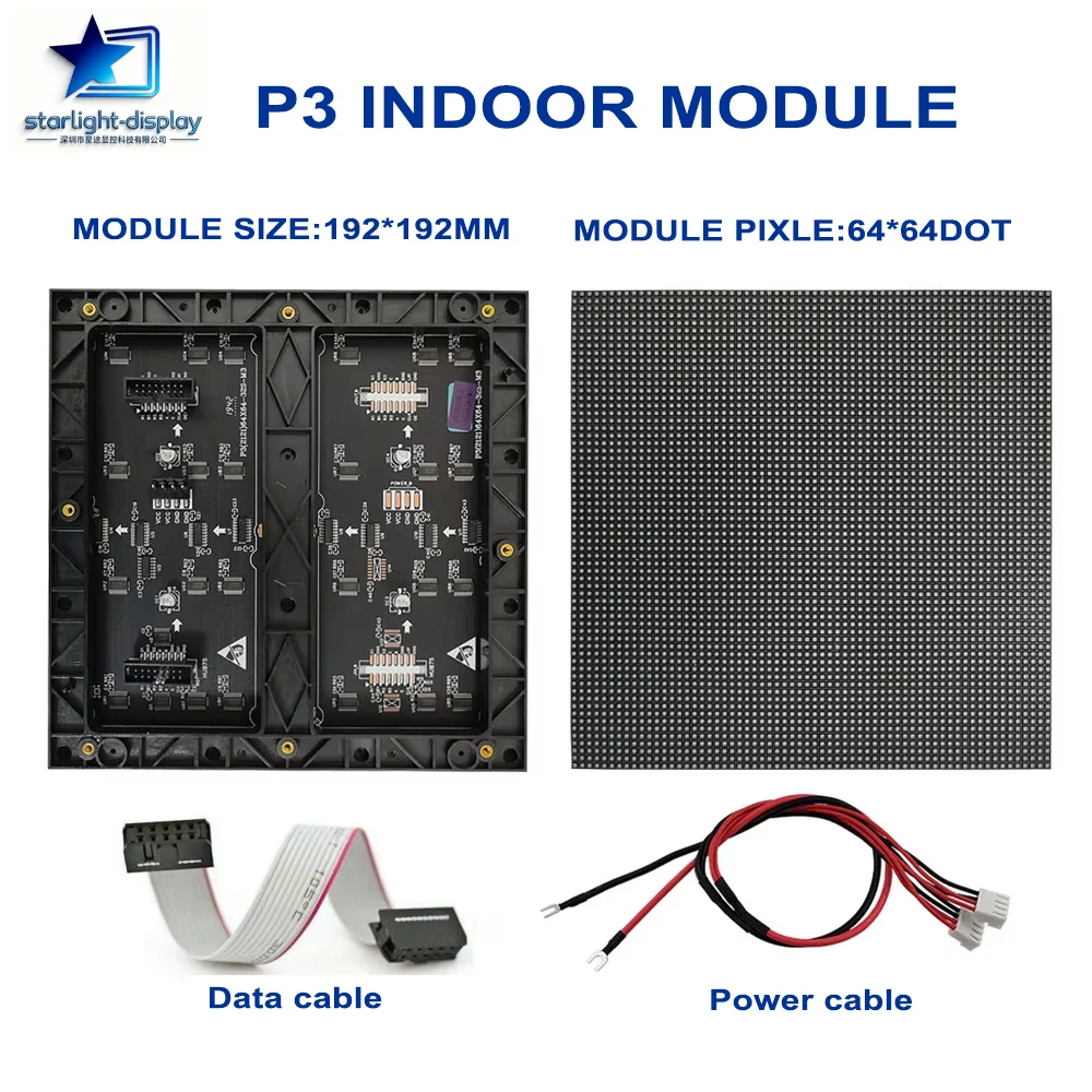 

LED Module P3 Indoor LED Full Color High Quality HUB75 SMD Video Wall LED Display Module P3 HD RGB LED Panel