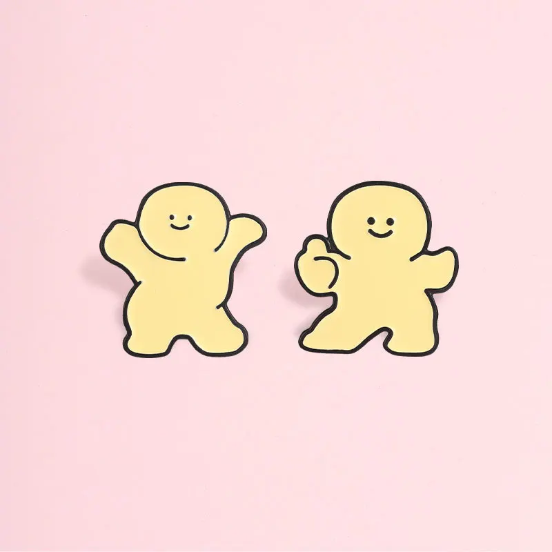 Unisex Cute Dancing Gingerbread Man Alloy Brooch Pin Cartoon Fun Metal Badge for DIY Hat Backpack Clothing Party Decorative