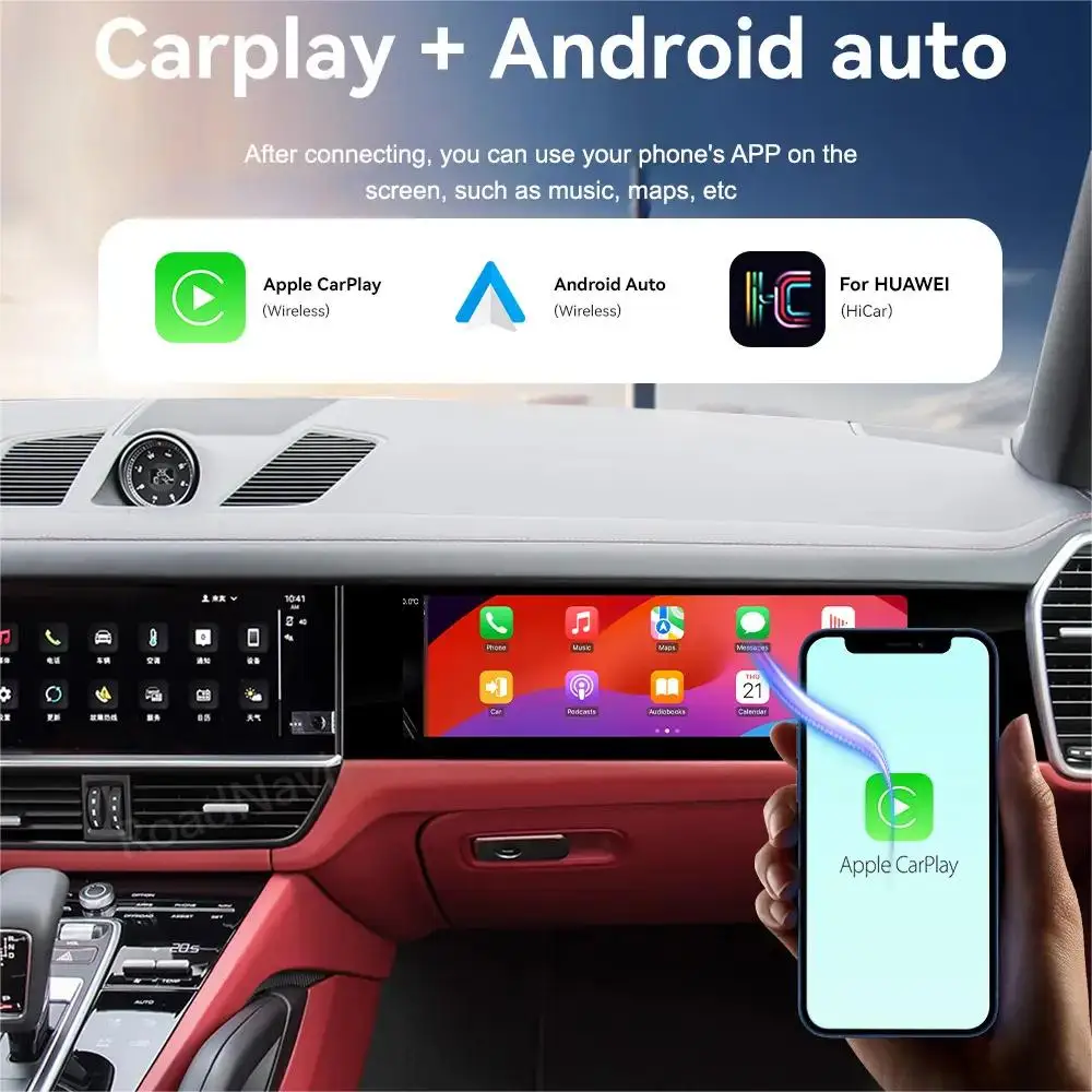 RoadNavi 16'' Inch Android Car Radio Co-pilot Passenger Entertainment Screen With Carplay for Cayenne 2018-2023