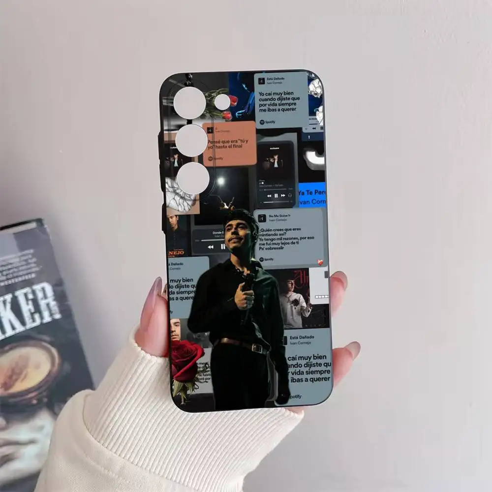 حافظة هاتف I-Ivan C-Cornejo لهاتف سامسونج جالاكسي A73,72,51,53,52,71,22,5G,Note,J7,8,9 غطاء أسود ناعم #2