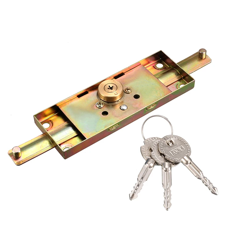 Uxcell Rolling Security Door Lock Roll Gate Locks with Key Cross Keys Metal Center Rolling Shutter Safe Door Lock for Garage