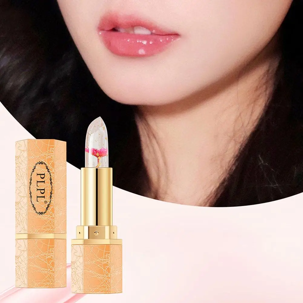 Color Changing Lip Gloss Flower Jelly Lip Balm Color Changing Safe Long Lasting Lip Makeup Supplies Non Sticky For Students I3L8