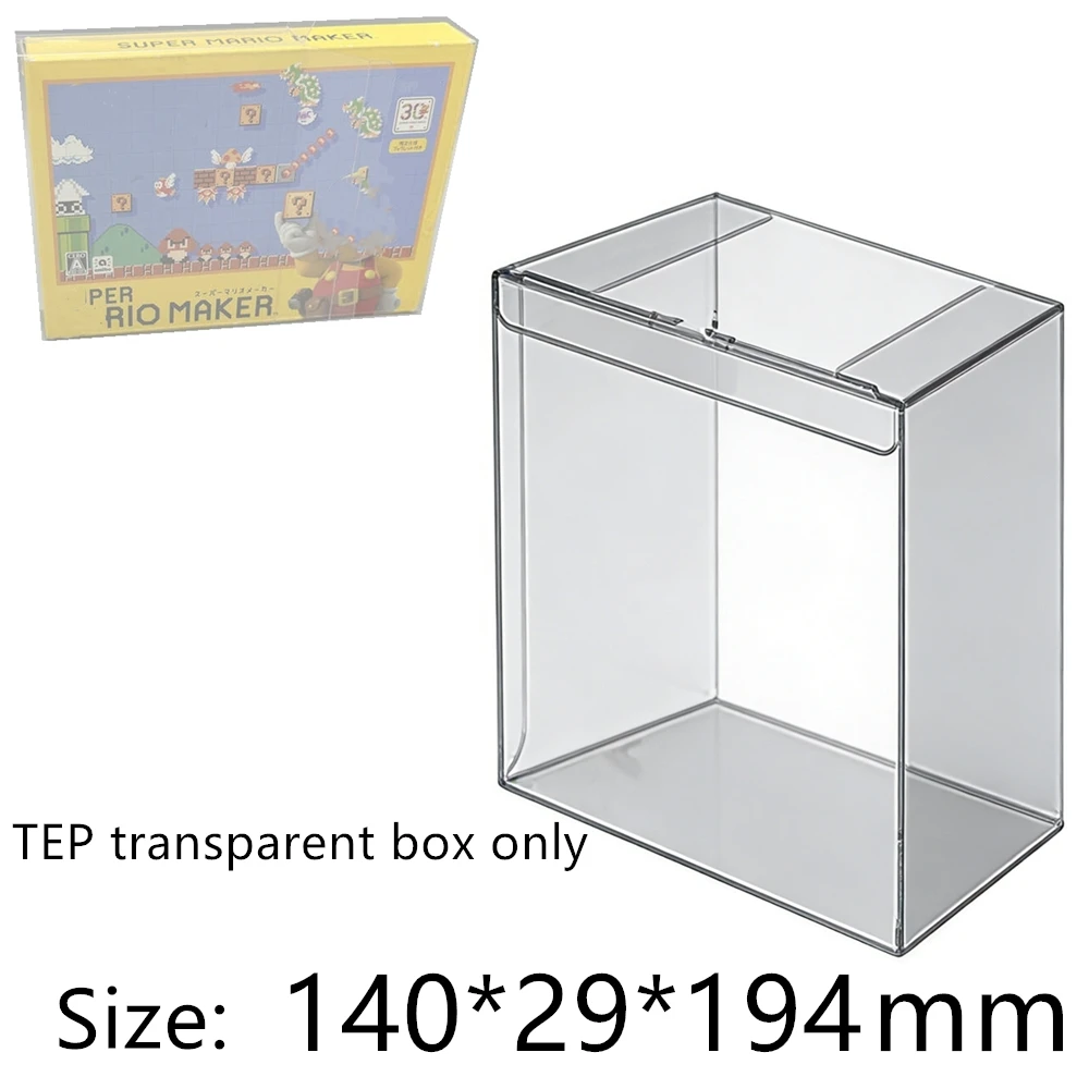Transparent Box Protector For Super Mario Maker-Limited Edition/WIIU Collect Boxes PET Storage Game Shell Clear Display Case