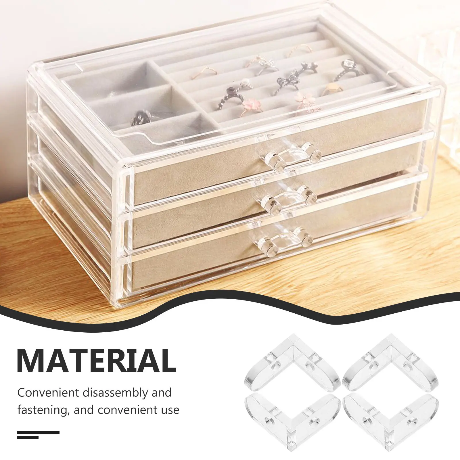 15Pcs Clear Corner Connectors Acrylic L-Shaped Brackets for Display Boxes High Transparency Secure Seal Protection Damp