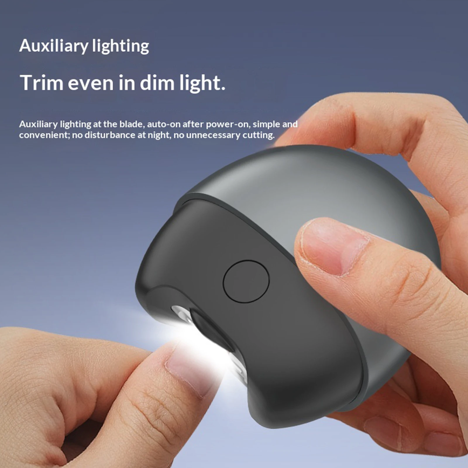 Automatic Electric Nail Clipper with LED Light & Nail Scraps Storage, USB Rechargeable Safety Fingernail Trimmer for Baby, Adult