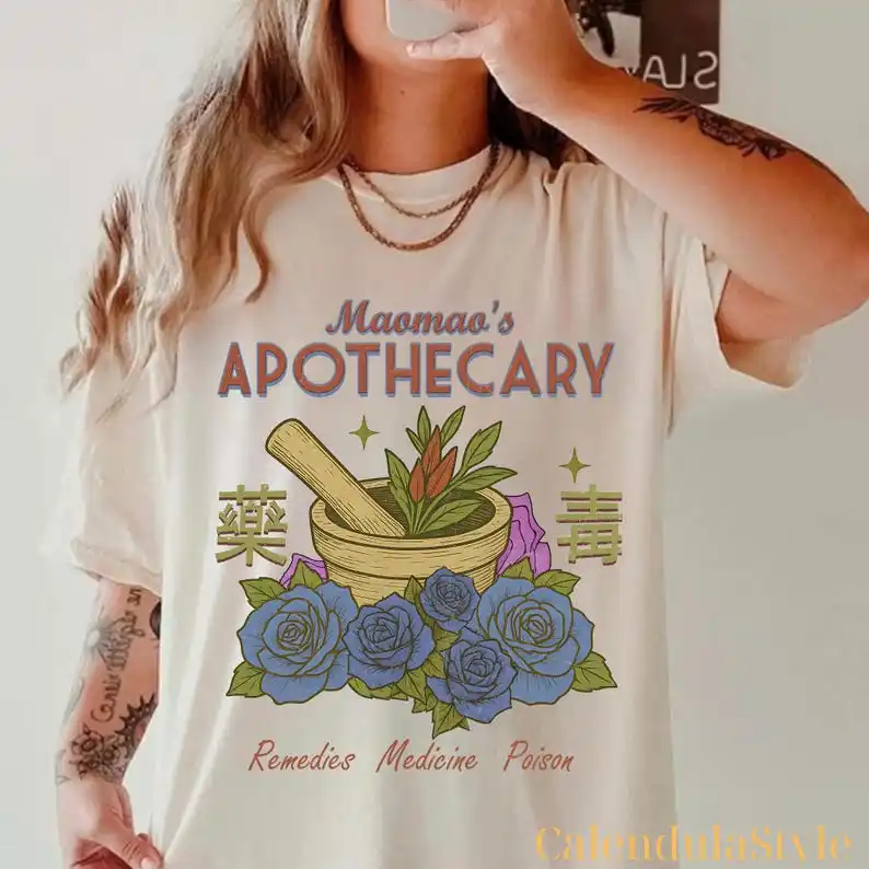 Remedies Medicine Poison Tee, Maomao's Apothecary Shirt, Roots & Herbs Shirt, Witchy Anime T-Shirt,  Cute Potion Tee